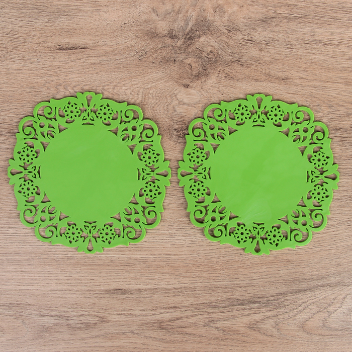 Набор подставок под горячее, 2 шт, 15 см "Чаепитие", цвета МИКС