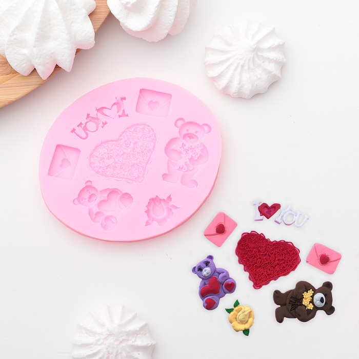 Молд 9,5х8,1х0,9 см "Мишуткина любовь"