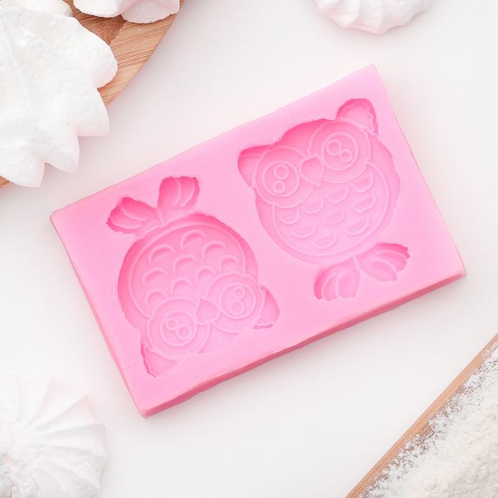 Молд 9,8х6х1,2 см "Совушки"