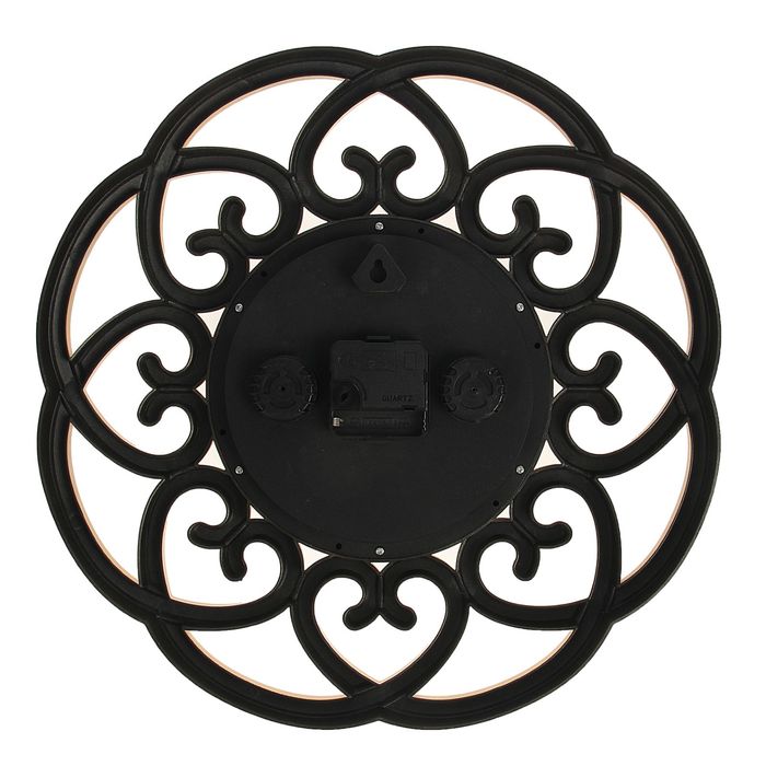 Часы настенные, серия Жанна, рама «завитки сердцами», золотые, d=39 см