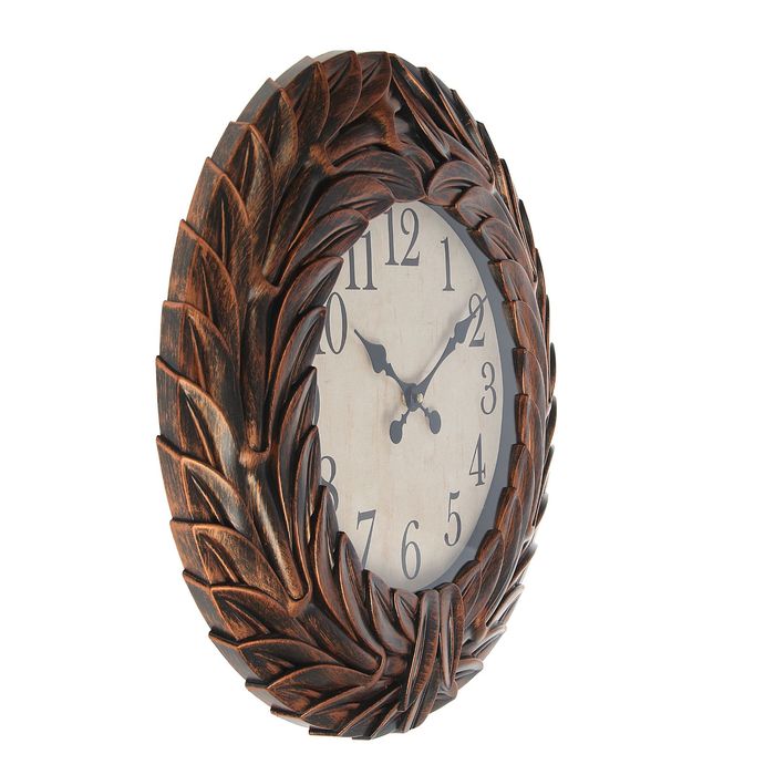 Часы настенные, серия Жанна, рама «лавры», медные, d=50 см