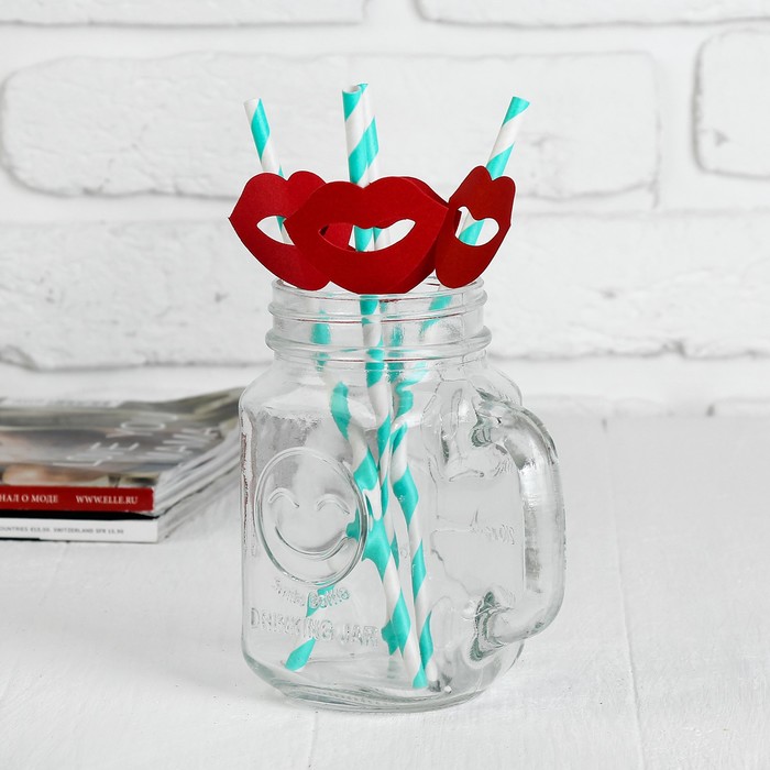 Трубочки для коктейля "Улыбочка" (набор 4 шт) цвета МИКС