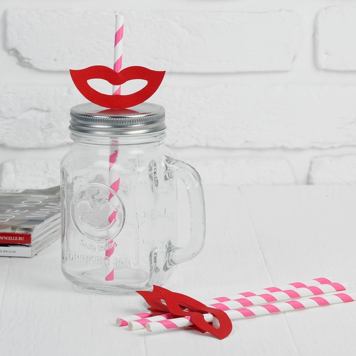 Трубочки для коктейля Улыбка" (набор 4 шт) цвета МИКС