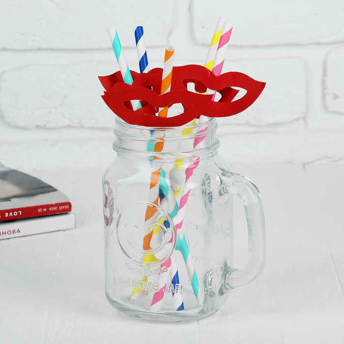 Трубочки для коктейля Улыбка" (набор 4 шт) цвета МИКС