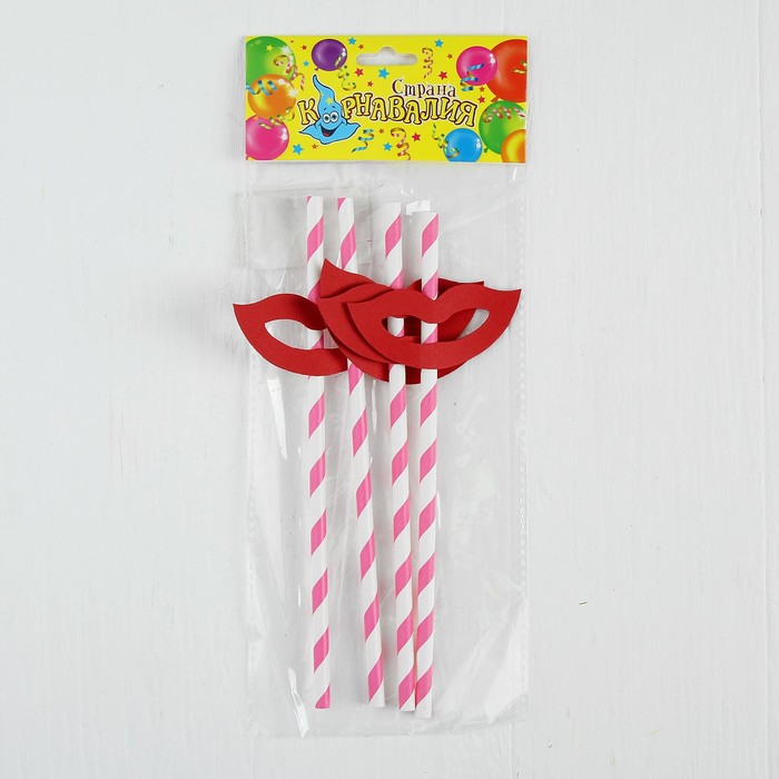 Трубочки для коктейля Улыбка" (набор 4 шт) цвета МИКС