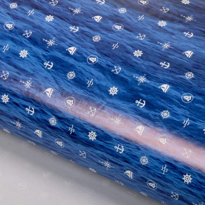 Бумага упаковочная глянцевая "Синее море",70 х100 см