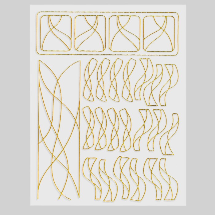 Декоративная наклейка-скотч для ногтей "Узор", цвет золотой