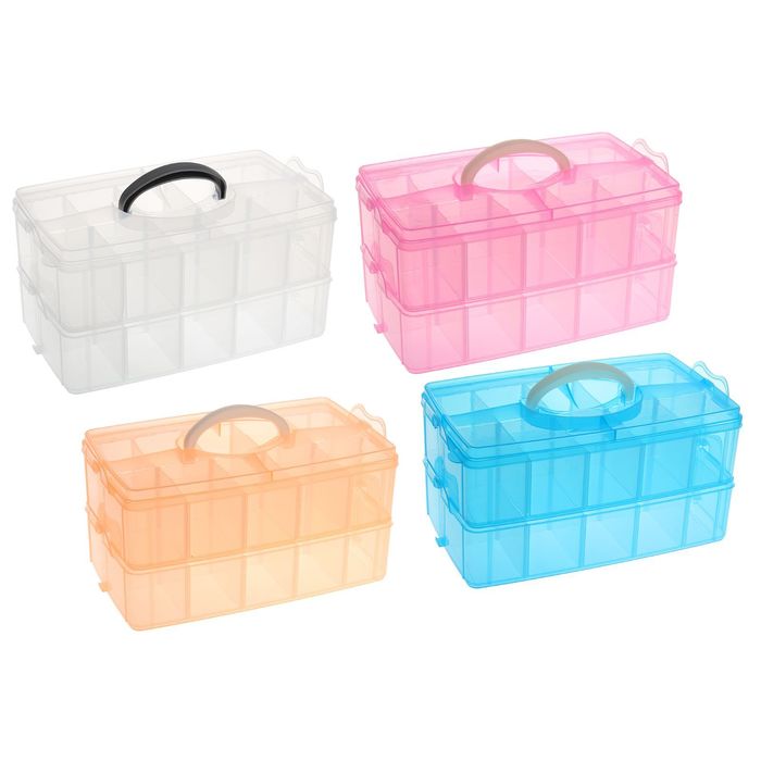 Бокс для хранения, 2 яруса, 20 отделений, цвет МИКС