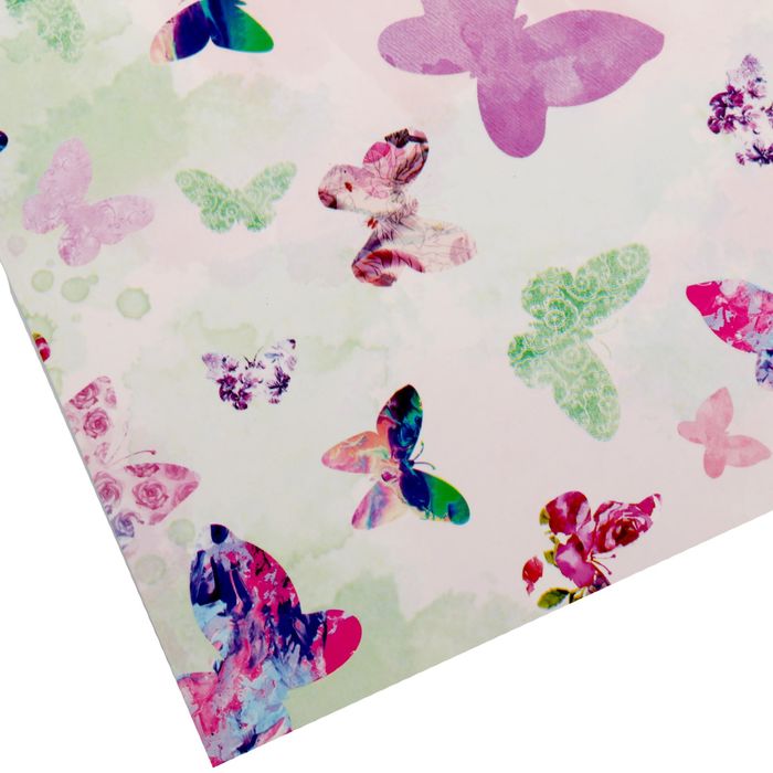 Бумага упаковочная глянцевая «Вдохновение и радость», бабочки ,70 х 100 см