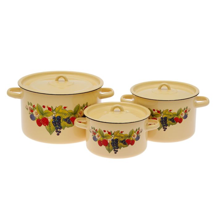 Набор кастрюль "Компот" 3 предмета: 2,9 л; 3,9 л; 7 л