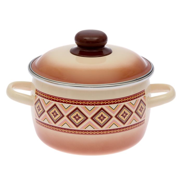 Кастрюля сферическая 2 л "Шоколад", цвет слоновая кость