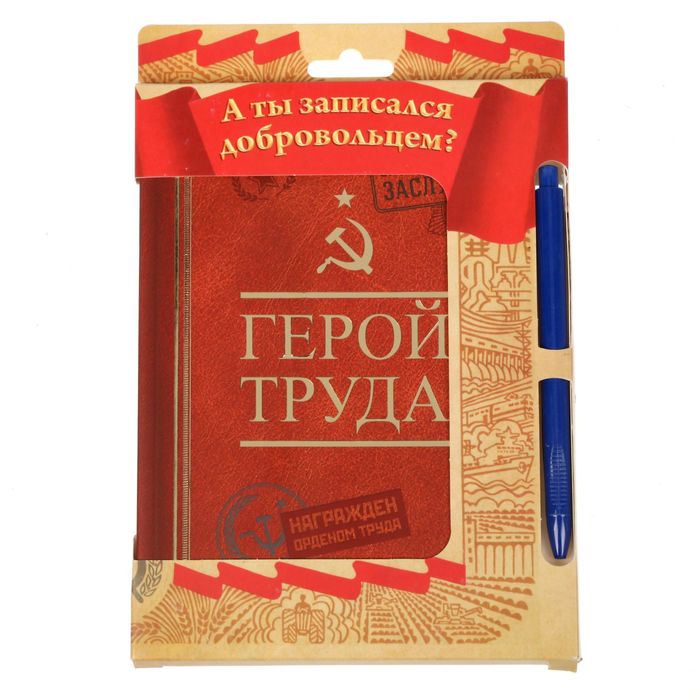 Подарочный набор "А ты записался добровольцем?": ежедневник и ручка
