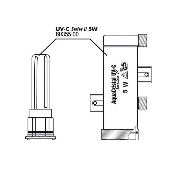 Корпус стерилизатора JBL AquaCristal UV-C 11W SERIES IIв комплекте с защитным кожухом из кварцевого