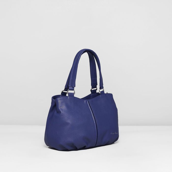 Сумка женская, 2 отдела на молнии, наружный карман, цвет синий