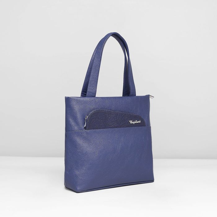 Сумка женская на молнии, 1 отдел, 2 наружных кармана, цвет синий