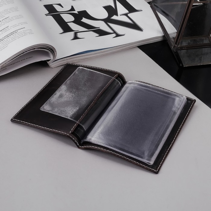 Обложка для автодокументов, 5 карманов для карт, пулап, трюфель