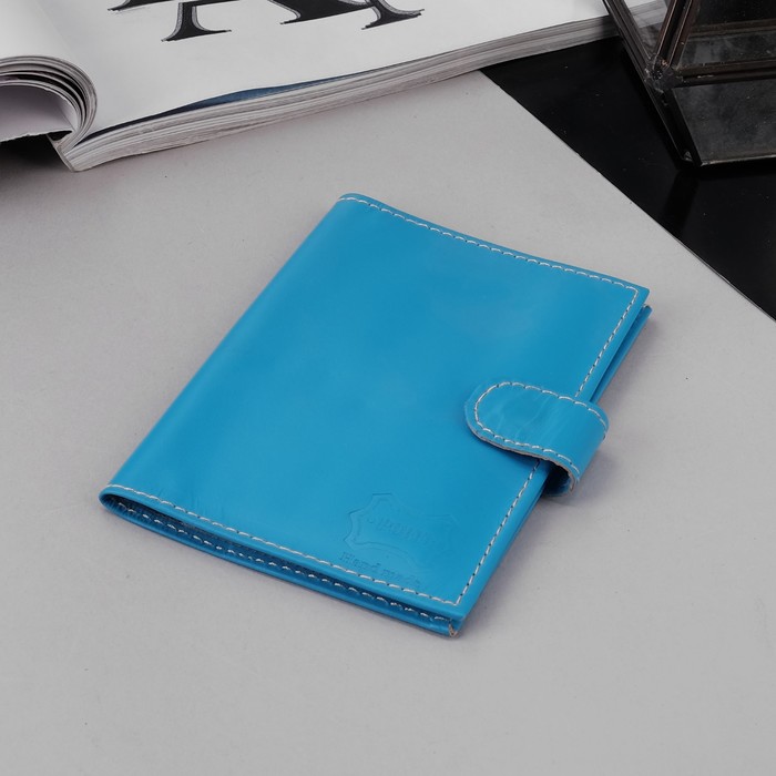 Обложка для автодокументов, анилин голубой