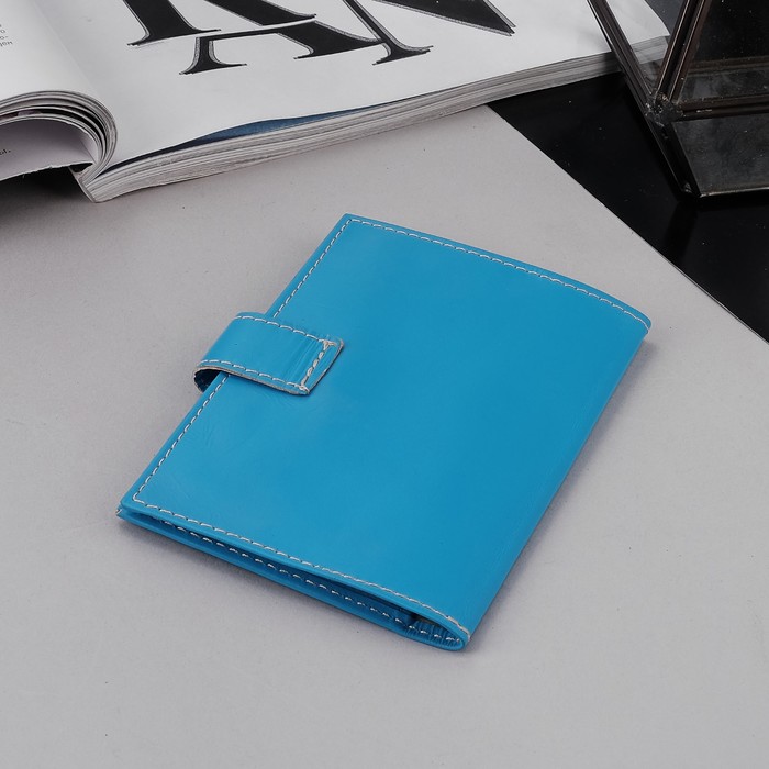 Обложка для автодокументов, анилин голубой