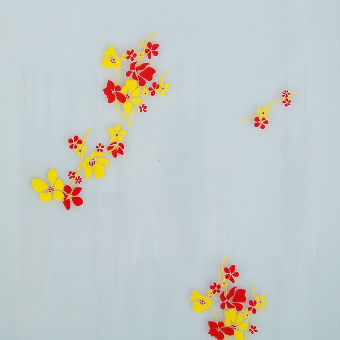 Пленка для цветов "Анютины глазки" 700 мм х 6 м, 40 мкм, жёлто-красная