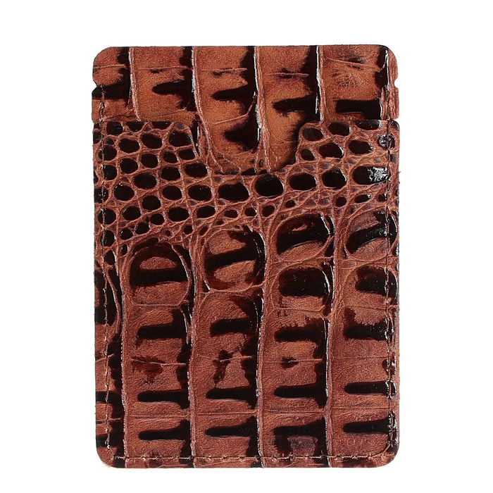 Футляр для карт, кайман, цвет коричневый