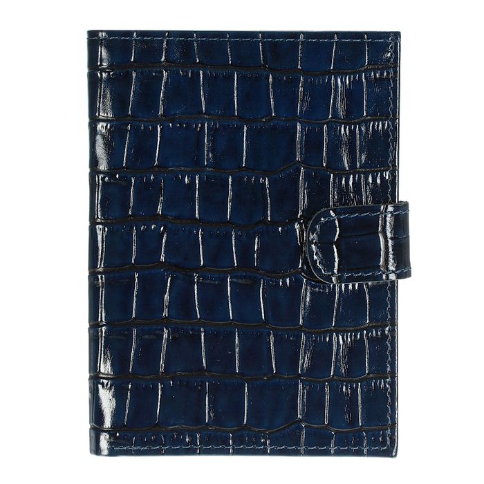 Обложка для автодокументов, отдел для паспорта, цвет синий