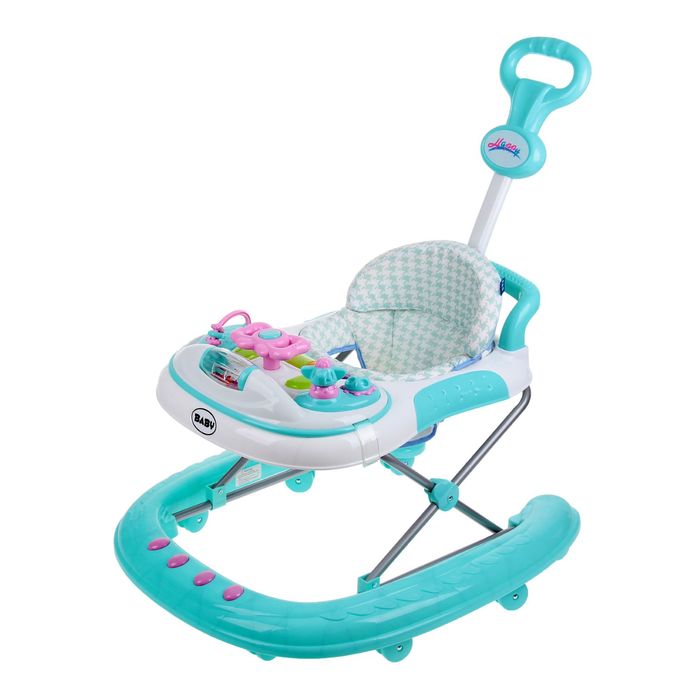 Ходунки «Бантик» с ручкой, музыкальные и световые эффекты, цвета МИКС