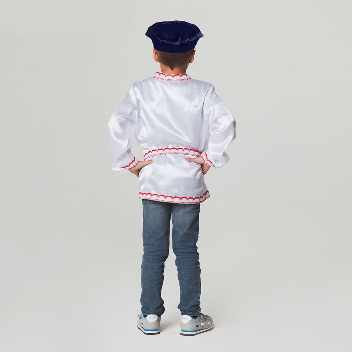 фото Русский народный костюм для мальчика, рубаха + картуз, р-р 30, рост 110-116 см страна карнавалия