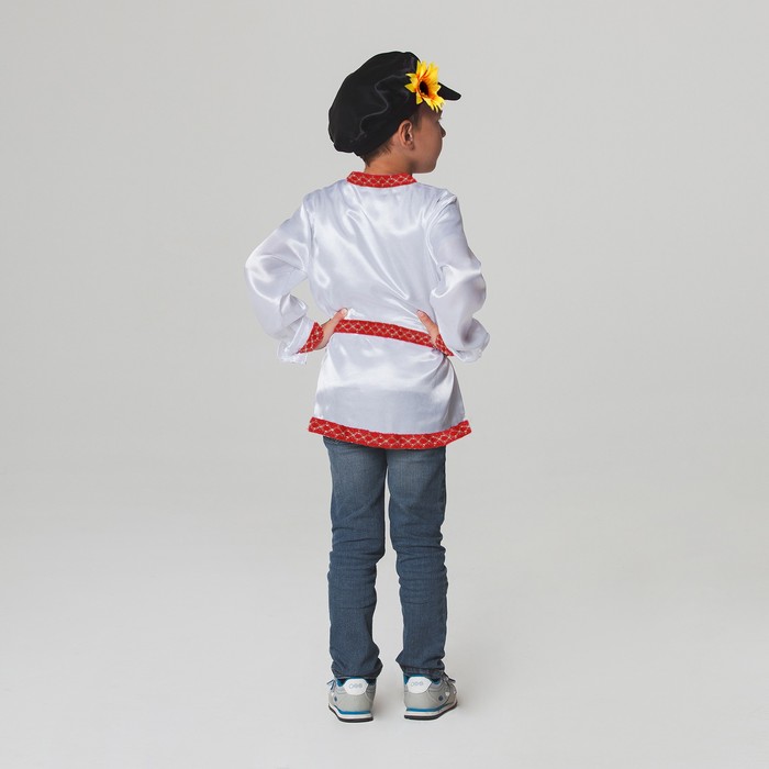 

Русский народный костюм для мальчика, рубаха + картуз, р-р 32, рост 122-128 см