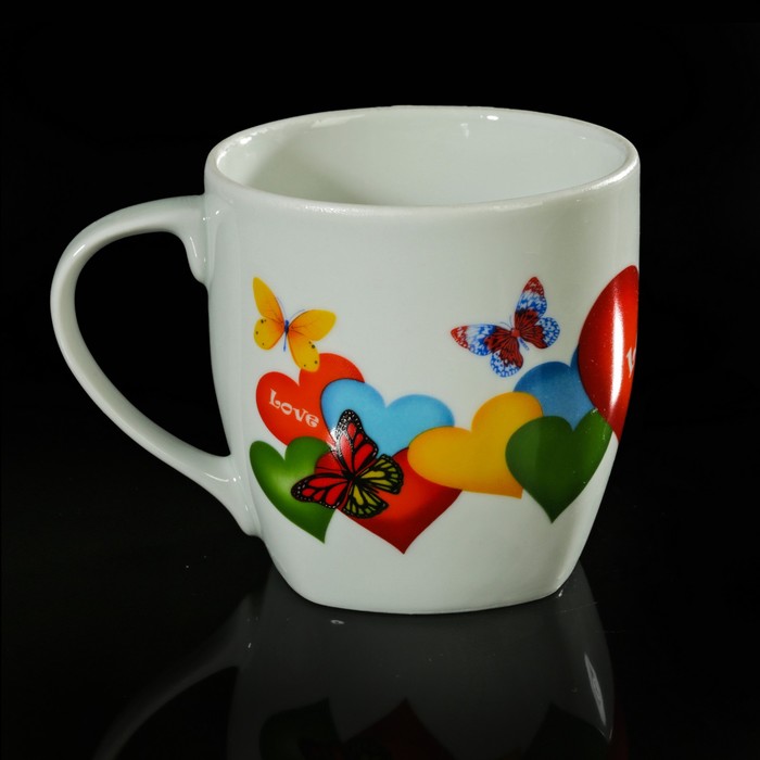 Кружка 400 мл "Квадро. Валентинки"