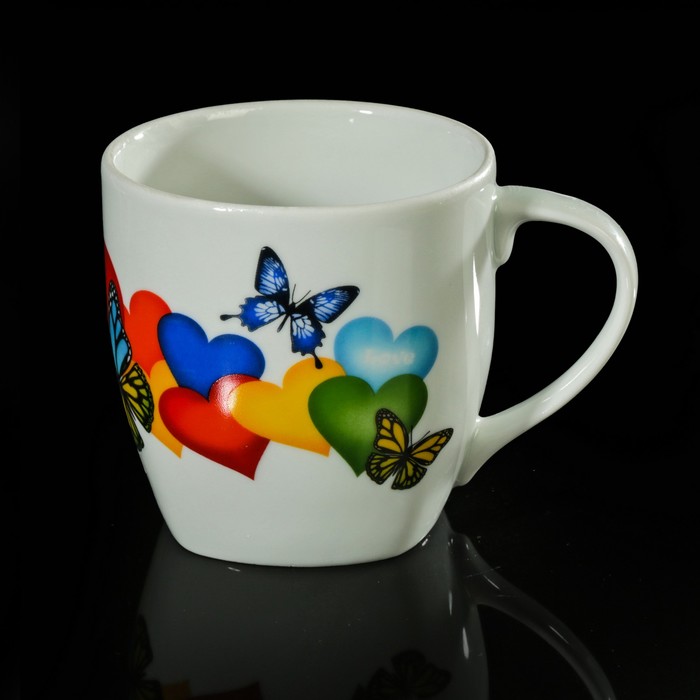 Кружка 400 мл "Квадро. Валентинки"