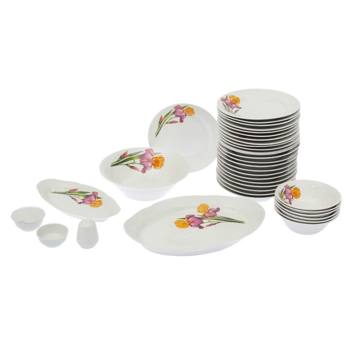 Сервиз столовый "Голубка. Ирисы", 36 предметов, 2 вида тарелок