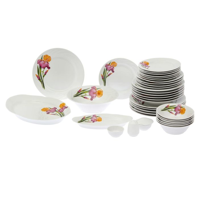 Сервиз столовый "Голубка. Ирисы", 36 предметов, 4 вида тарелок