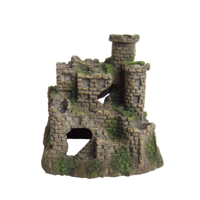 Декорация "Разрушенная крепость" для аквариума, 11,5 x 8,5 x 11,5 см