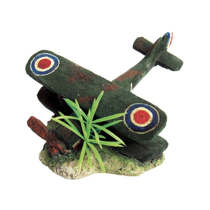 Декорация "Сбитый британский биплан" для аквариума, 21,8 x 17 x 11,5 см