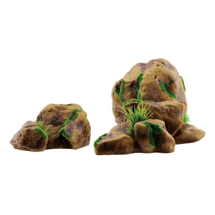 Композиция декоративная ArtUniq Mossy Boulder Set 2M Валуны со мхом, 2 части, 28x25x19,5см