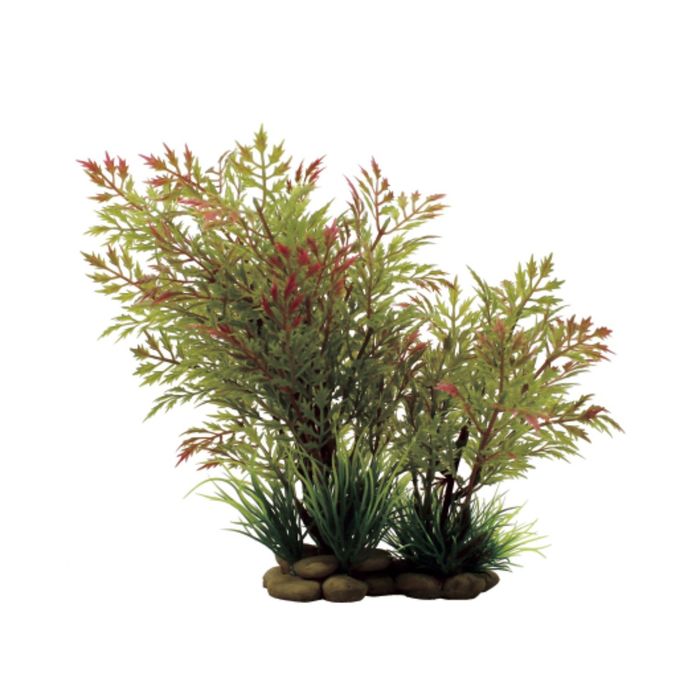 Искусственное растение "Папоротник водяной" красно-зеленый, 20 см