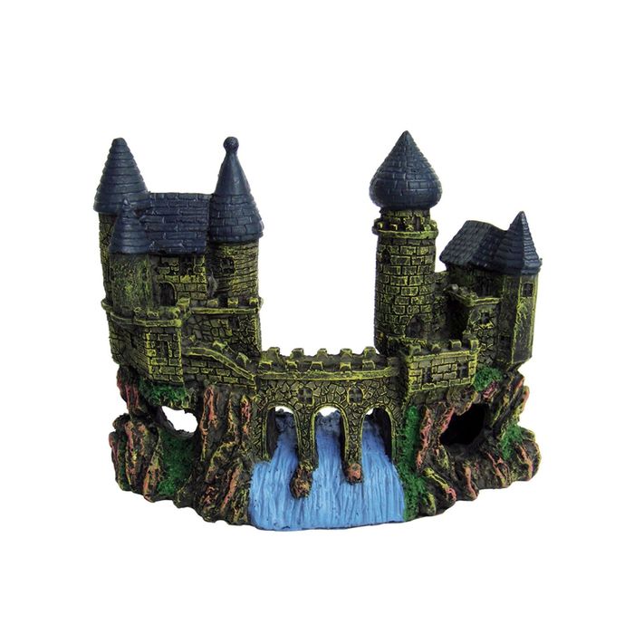 Декорация "Восточный замок с мостом" для аквариума, 16 x 6 x 12,5 см