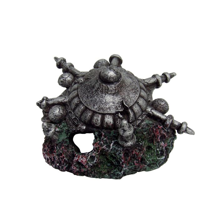 Декорация "Каменный щит" для аквариума, 11 x 10 x 6 см