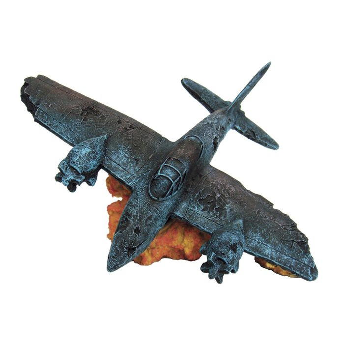 Декорация "Сбитый бомбардировщик" для аквариума, 27 x 27,5 x 16,5 см