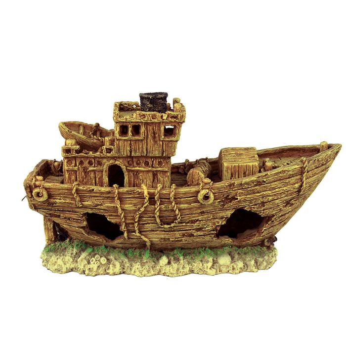 Декорация "Рыбацкая шхуна" для аквариума, 29 x 11 x 17,5 см