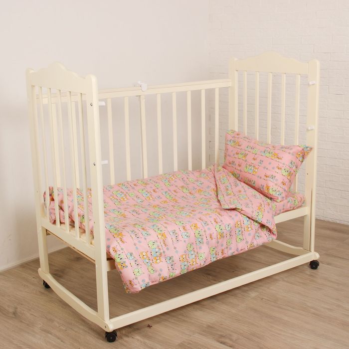 Детское постельное бельё "Совушки на ветках", цвет розовый