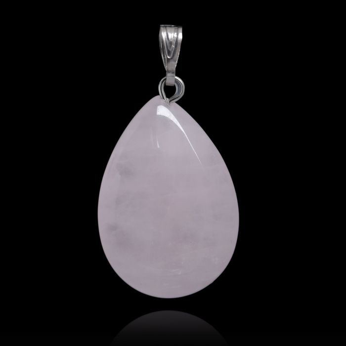 Подвеска капля "Кварц розовый"