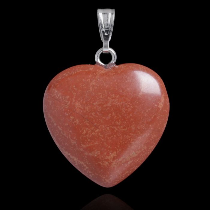 Подвеска сердце "Яшма красная"