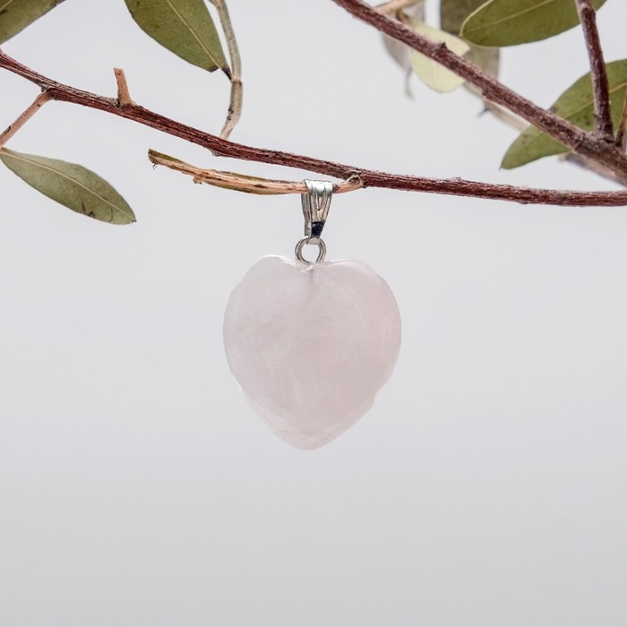 Подвеска сердце "Кварц розовый"