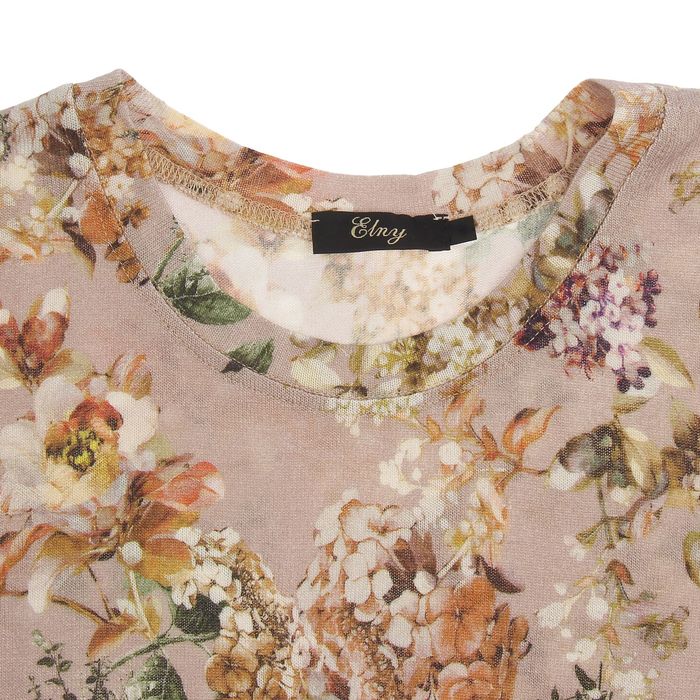 Джемпер женский 6-018-2, цвет бежевый, принт цветы, рост 164 см, р-р 46