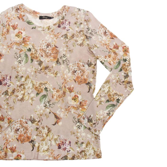 Джемпер женский 6-018-2, цвет бежевый, принт цветы, рост 164 см, р-р 46