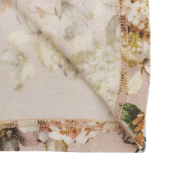 Джемпер женский 6-018-2, цвет бежевый, принт цветы, рост 164 см, р-р 46