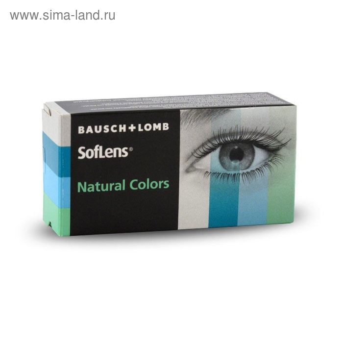 цена Цветные контактные линзы Soflens Natural Colors Indigo, диопт. -0,5, в наборе 2 шт.