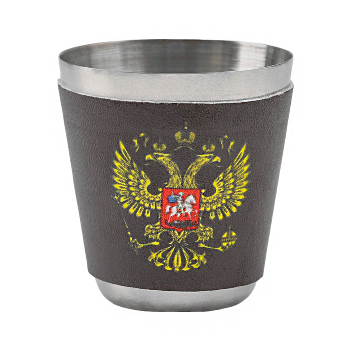 Подарочный набор "Россия" 6 в 1: фляжка 270 мл, воронка, 4 рюмки, чёрный, 17х23 см