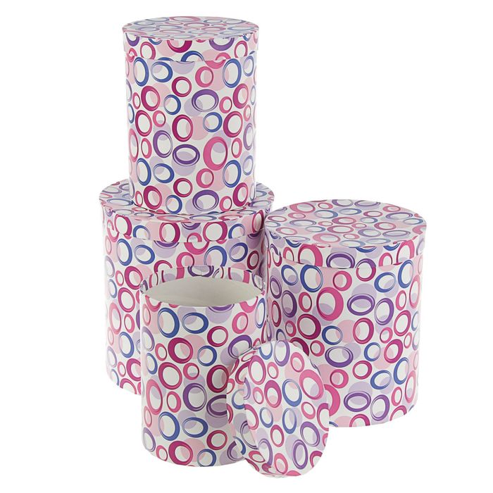 Набор коробок 4в1 "Овалы", 23 х 23 х 25 - 15 х 15 х 20 см